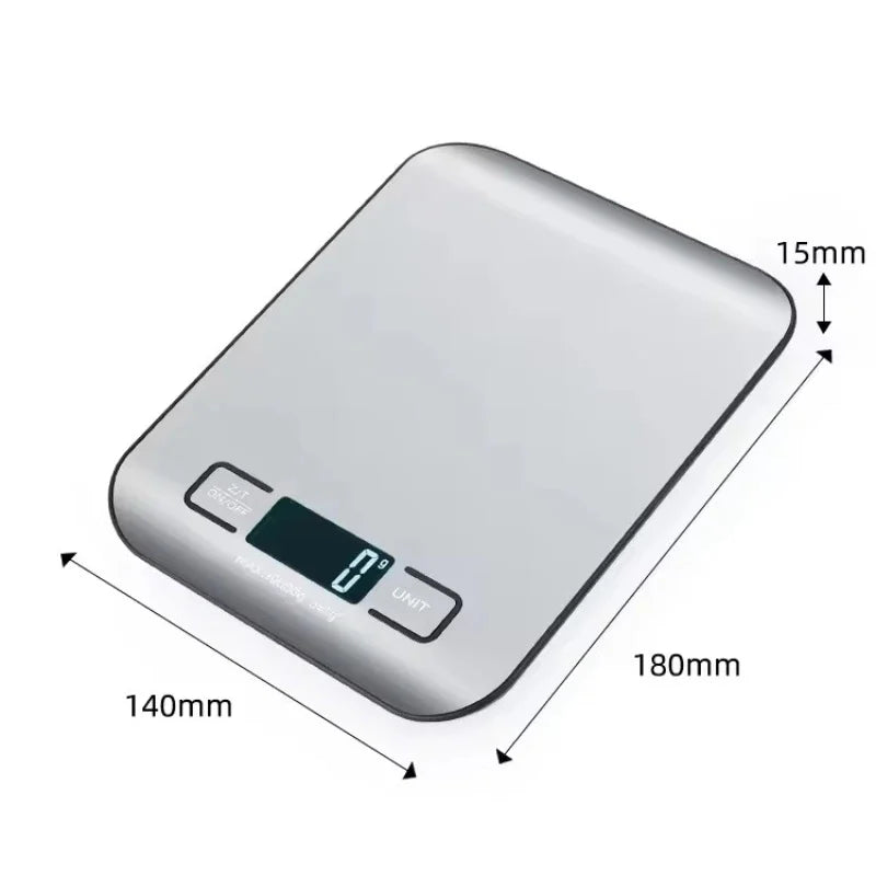 Digital Kitchen Scale with LED Display 5kg/1g Stainless Steel Electronic Weighing for Food Jewelry Snacks Baking Home Tools