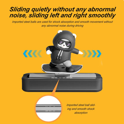 New Dashboard Car Decorations Skateboard Bear Magnetic Parking Number Plate Creative Car Cartoon Interior Interior Accessories