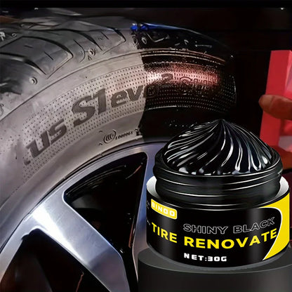 Black Shiny Tire wax - durable, long-lasting protection and repair for all kinds of tires - prevents cracks and whitens